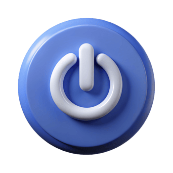 vibrant modern Minimalist power button symbol. Clean lines, scalable, solid color with Scalable Design. original png