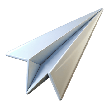 magnificent notable Minimal outline of a paper airplane. Clean lines, sharp edges, with Scalable Design. png
