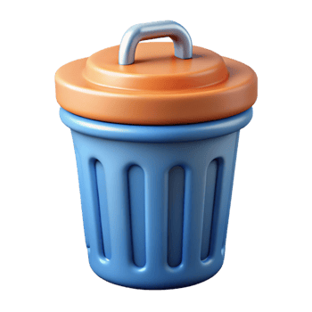 peaceful radiant Trash can icon. Cylindrical shape, lid optional. Clean lines with Scalable Design. perfect clarity png