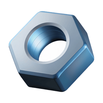 magnificent unparalleled Technical drawing of a hexagonal nut. Crisp edges, clean lines with Scalable Design. png