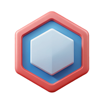playful spectacular Hexagon badge, bold outline, crisp edges, flat color, minimal with Scalable Design. original png