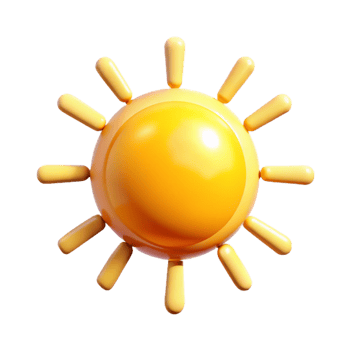 romantic wonderful Minimal isometric sun with crisp rays and a yellow color with Scalable Design. exclusive png