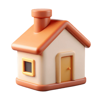 stunning tropical House-shaped character with a square chimney. Clean lines, minimal design with Scalable Design. original png