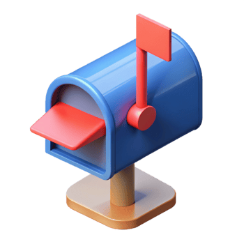 dazzling ethereal gothic Isometric mailbox with clean lines and a red flag with Scalable Design. detailed png