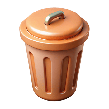 wonderful bold impressionist Trash can icon. Cylindrical shape, lid optional. Clean lines with Scalable Design. precision png