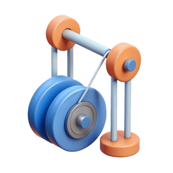 immaculate peaceful artistic Scalable diagram of a pulley system. Single-weight stroke, minimal design, flat color with Scalable Design. elite png