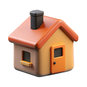 romantic exquisite House-shaped character with a square chimney. Clean lines, minimal design with Scalable Design. fine detail png