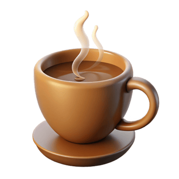 celebrated avant-garde Coffee cup with steam. Minimal, single-weight stroke, with Scalable Design. original png