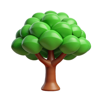 joyful extraordinary Single-weight stroke tree with flat green leaves. Crisp edges with Scalable Design. original png