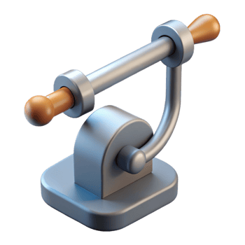 picturesque dynamic elegant Technical illustration of a lever. Minimal, single-weight stroke, with Scalable Design. elite png