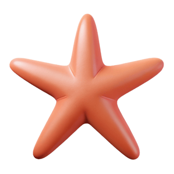 splendid playful retro Starfish with five points. Symmetrical, flat color, with Scalable Design. museum quality png