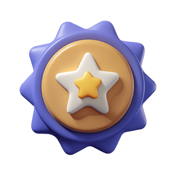 standout victorian Octagonal badge with star icon, symmetrical design, flat indigo with Scalable Design. masterfully captured png