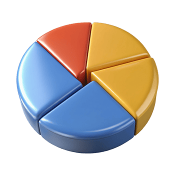 magnificent industrial Circular pie chart divided into four equal sections. Crisp edges, solid colors, symmetrical design with Scalable Design. elite png