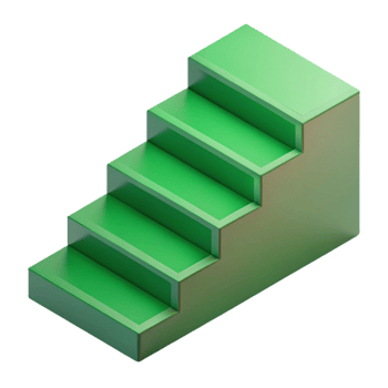 spectacular nostalgic vintage Scalable isometric staircase with single-weight stroke and green steps with Scalable Design. precision png
