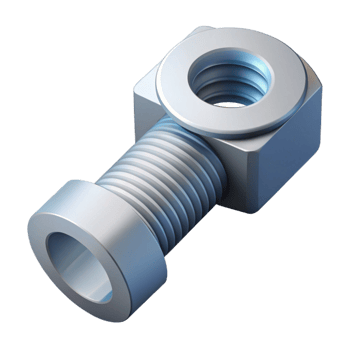 fascinating melancholic urban Isometric view of a bolt and nut. Clean lines, scalable, flat color with Scalable Design. authentic png