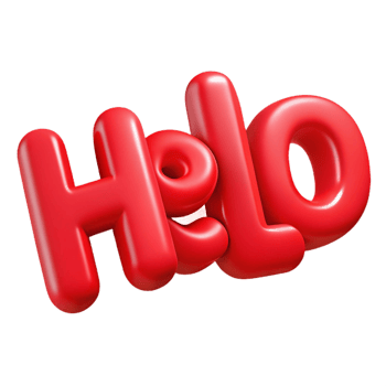 timeless avant-garde Bold, sans-serif HELLO with crisp edges and flat red color with Scalable Design. precision png