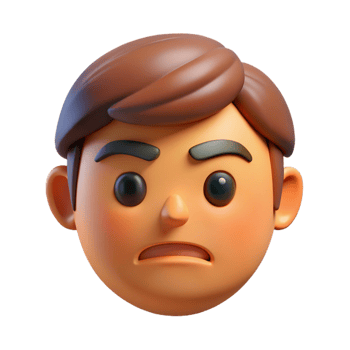 calm vibrant Frowning face with downturned mouth. Crisp edges, scalable, flat color with Scalable Design. premium png