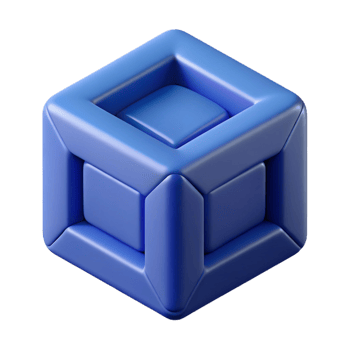 striking industrial Geometric cube with crisp edges. Symmetrical, flat color with Scalable Design. fine detail png