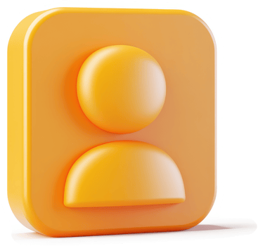 Orange square icon representing a user profile. png