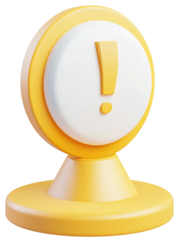 Circular yellow alert icon with exclamation point. png