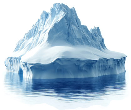 Majestic iceberg floats on tranquil waters. png