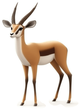A stylized illustration of a gazelle. png