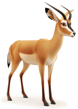 A 3D rendered illustration of a gazelle. png