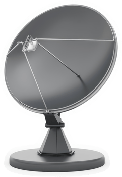 Satellite dish, a communication tool for receiving signals. png