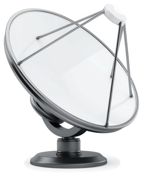 Satellite dish for receiving broadcast signals. png