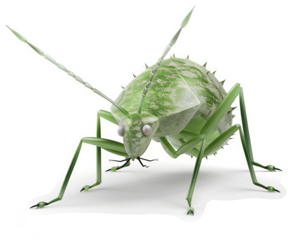 3D rendered illustration of a green insect. png