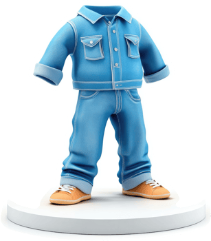 3d rendered denim jacket and jeans outfit. png