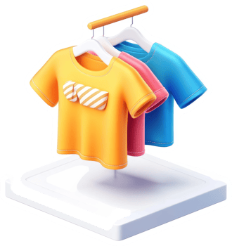 Colorful apparel displayed on a clothes rack. png
