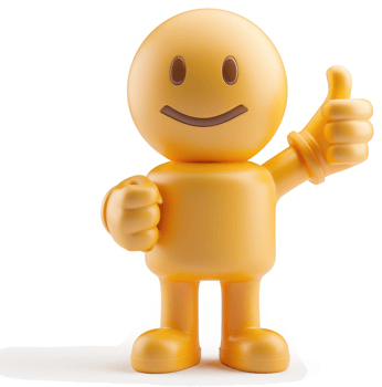 Cheerful cartoon figure gives a thumbs-up. png