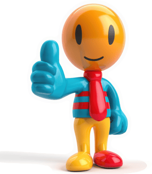 Smiling, friendly character gives a positive affirmation. png