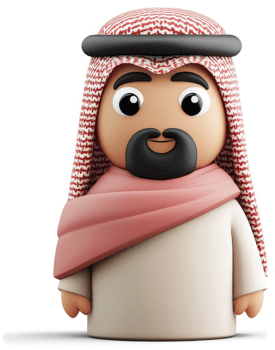 a Cartoon representation of middle eastern man. png