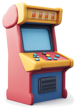 Retro arcade game machine design. png