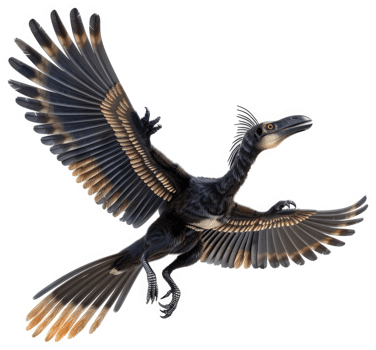 Prehistoric flying reptile in mid-air. png
