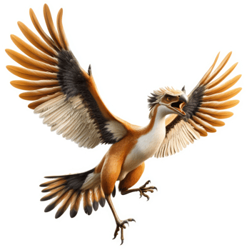 Spectacular illustration of a prehistoric avian creature. png