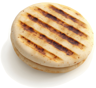Grilled round bread, a perfect sandwich base. png