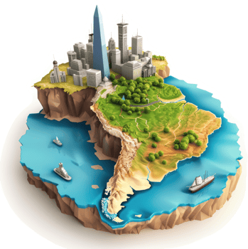 Elevated view of a fictional island metropolis. png