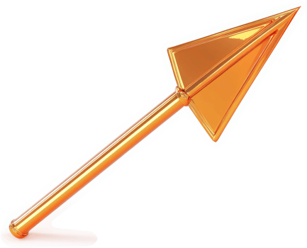 Golden spearhead with a pointed triangular tip. png