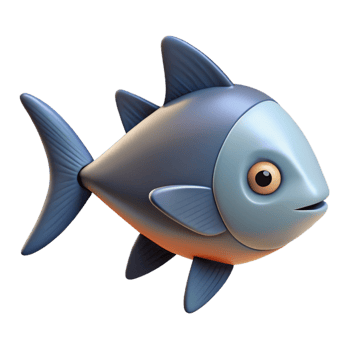 impressive quintessential Fish with triangular fins. Crisp edges, clean lines, flat color with Scalable Design. png