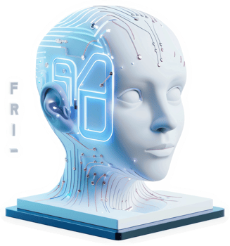 Artificial intelligence head, a futuristic conceptual design. png
