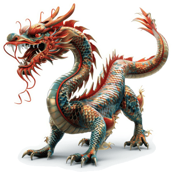 Majestic Chinese dragon, vibrant in color and form. png