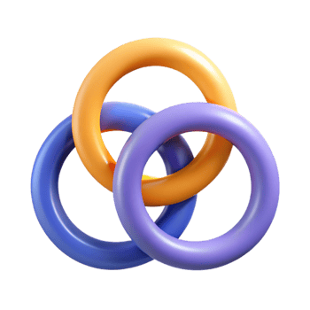 gorgeous tranquil abstract Three interlocking circles representing connection. Clean lines, flat color, minimal design with Scalable Design. sharp png