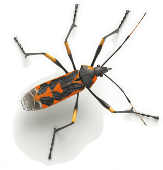 Close-up view of a colorful spotted insect. png