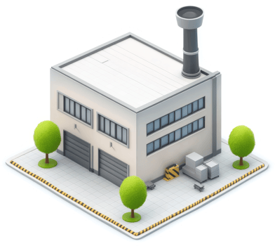 Simplified illustration of a modern industrial building. png