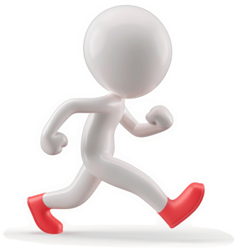 3D figure model in dynamic running motion. png