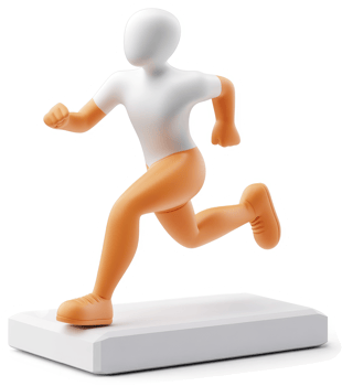 Running figurine depicting an active lifestyle. png