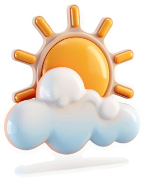 Sunny weather icon with a partly cloudy sky. png
